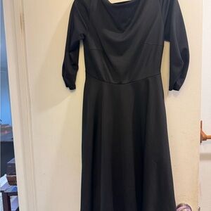 Unique Vintage Black Long Sleeve Audrey Dress M 6/8